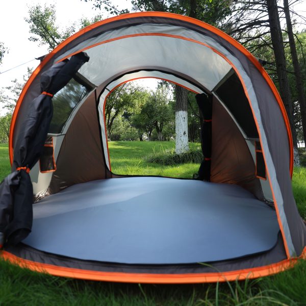 Fully Automatic Quick-Opening Small Tent Family Pop-Up Camping Outdoor Tent Material: Fabric: 190T Polyester Taffeta Pu2000Mm Bottom Fabric: 210D Oxford Cloth Pu2000Mm Strut: Glass Fiber Rod 4.5Mm Ground Nail: 3.0Mm 8pcs (1.18*7.09inch) Wind Rope: 4pcs (1