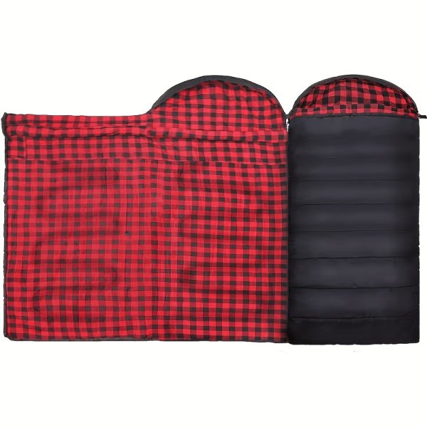 0 Degree Sleeping Bag 100% Flannel XXL for Adults Big and Tall Cold Weather Winter Zero Degree Camping, Free Compression Sack