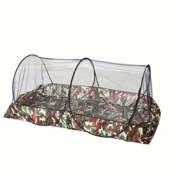 1pc Camouflage Portable Mosquito Net Tent - Lightweight, Foldable Design with Zipper Closure, Durable Polyester for Outdoor Camping, Hiking & Travel, All-Season Protection, Mosquito Net for Bed - For Hikers, Campers & Travelers - Perfect Gift for Outdoor Enthusiasts