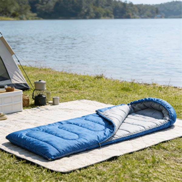 Extra Large & Wide Camping Thickened Sleeping Bag Compressible Hooded Design for Hiking Mountaineering Adult Car Travel