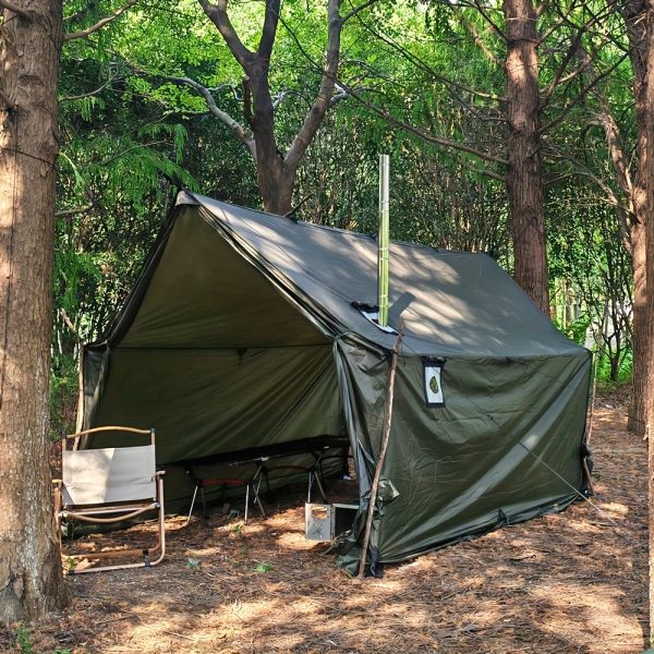 Hammock Hot Tent with Stove Jack, Spacious Versatile Wall Tent with Snow Skirt with Zippered Tent Bag