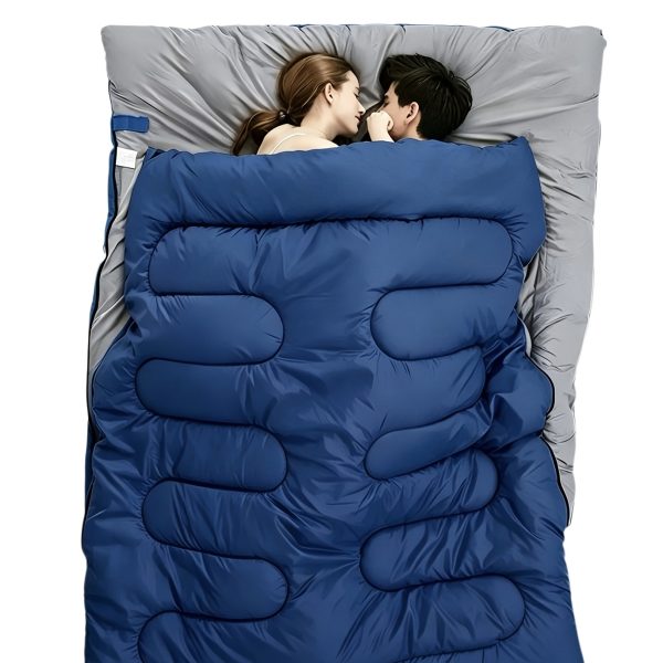Weight 1500G Lightweight Warm Couple Sleeping Bag, Suitable for Backpacking, Hiking, And Cold Weather Camping - Portable And Compact, Thermal Regulation, Designed for Adults, Synthetic Fiber Material, Ideal for Outdoor Adventures And Cold Climates